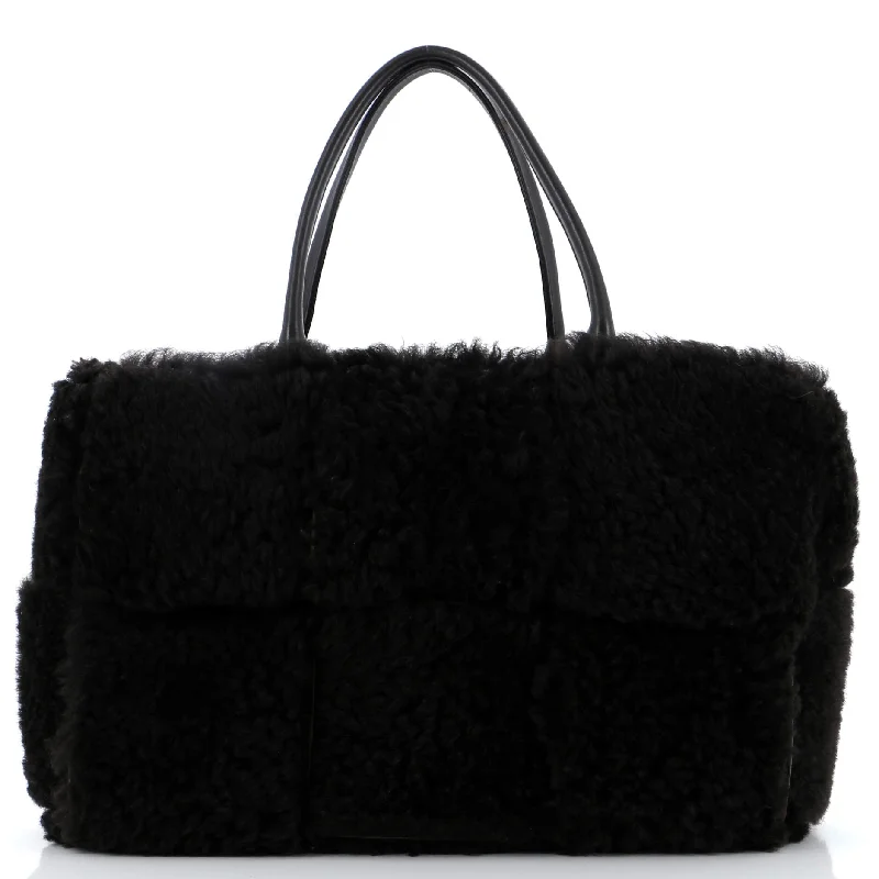 Arco Tote Intrecciato Shearling Small