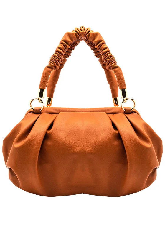 Zen Collection Ruched Strap Small Shoulder Bag, Rusty Orange