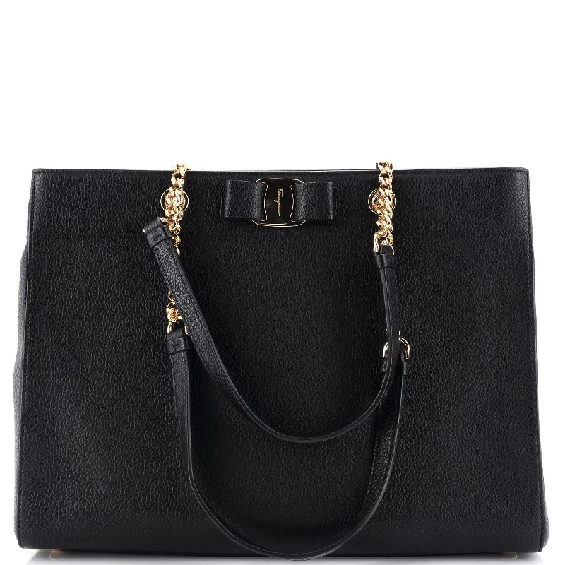 Vara Bow Double Chain Tote Leather Large