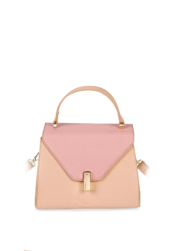 Katie Loxton Casey Flap Over Crossbody Bag, Pink