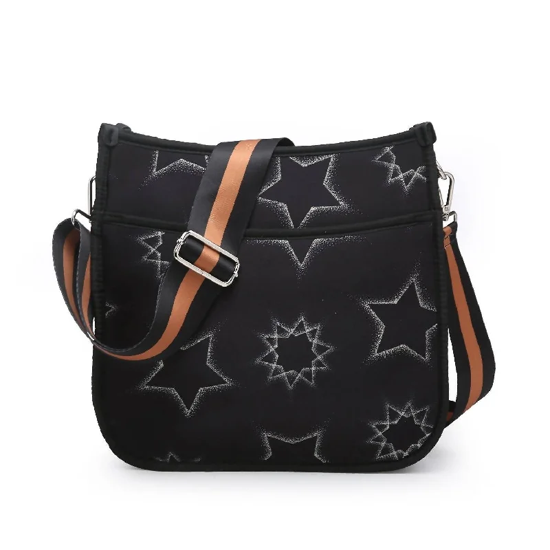 Jolee Neoprene Washable Crossbody In Black Star