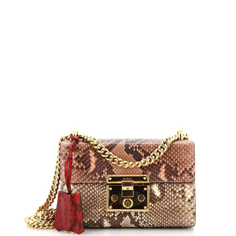 Padlock Shoulder Bag Python Small