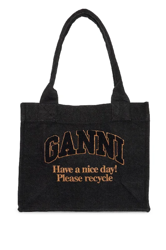 Ganni Women's Large blue Easy Shopper Tote