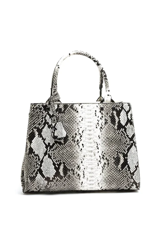 Zen Collection Snake Skin Medium Grab Bag, White