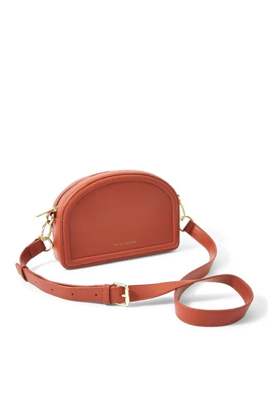 Katie Loxton Keira Half Moon Crossbody Bag, Terracota