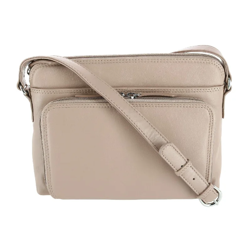 Women's Leather Shoulder Bag Purse with Side Organizer