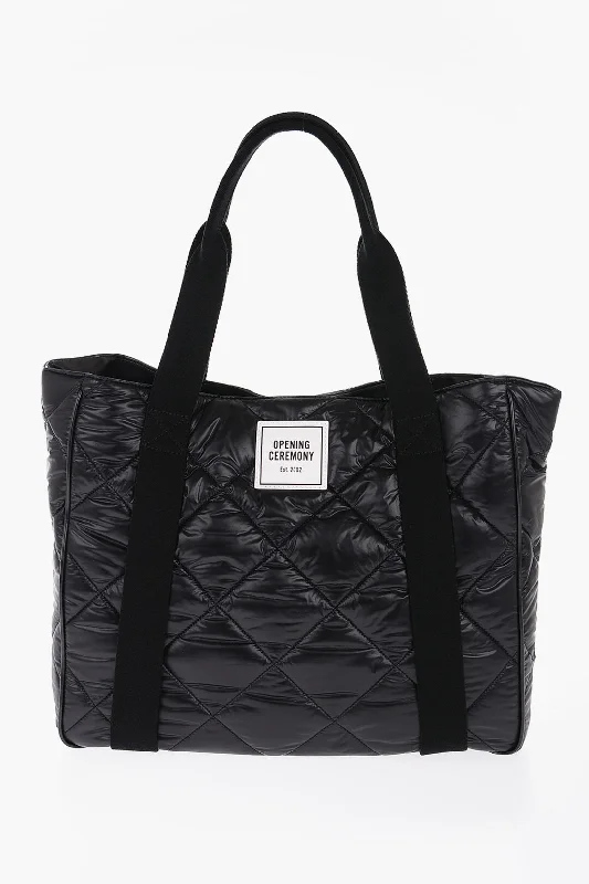 Opening Ceremony Quilted Nylon Box Logo Tote Bag