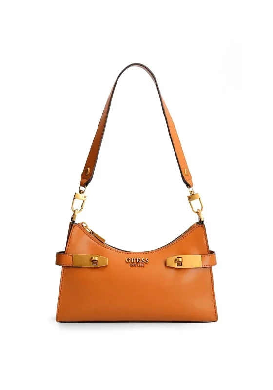 Guess Zadie Logo Mini Shoulder Bag, Cognac