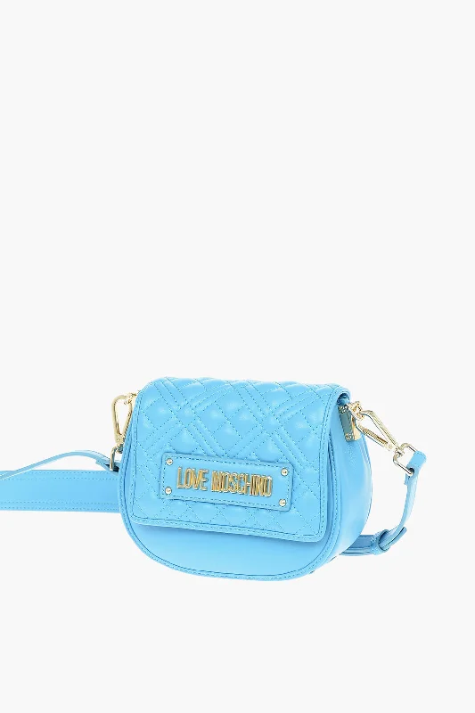 Moschino Love Faux Leater Crossbody Bag With Quilted Details