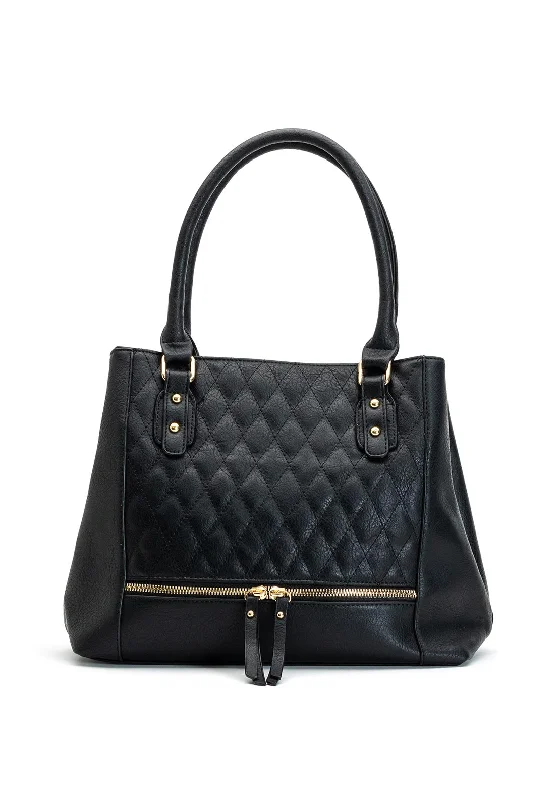 Zen Collection Quilted Shopper Bag, Black