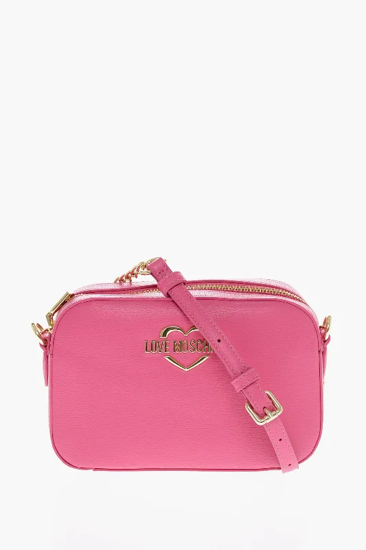 Moschino Love Faux Leather Crossbody Bag With Golden Details