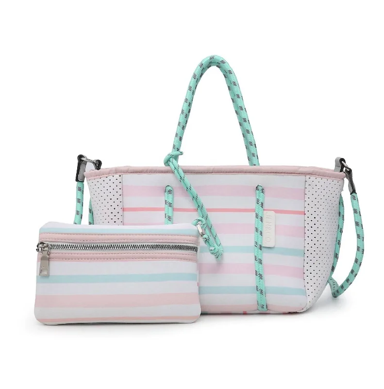 Coralia Mini Neoprene Bag In Multi Stripe