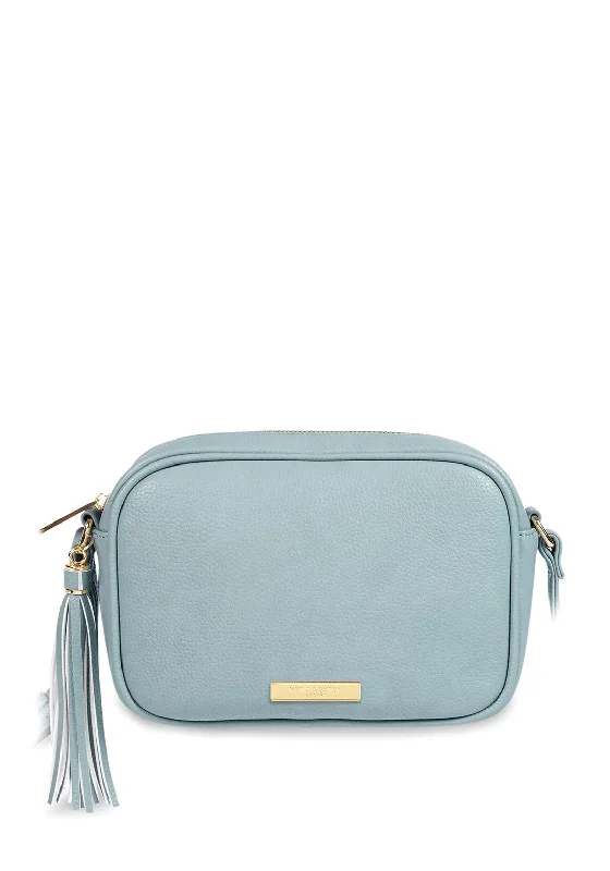 Katie Loxton Sophia Tassel Top Zip Crossbody Bag, Pale Blue