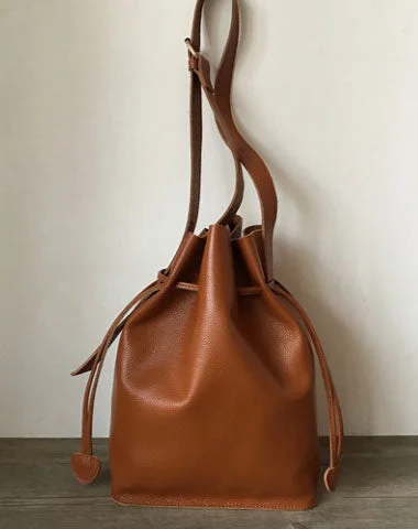 Genuine Leather Bucket Bag Shoulder Bag For Women Leather Crossbody Bag