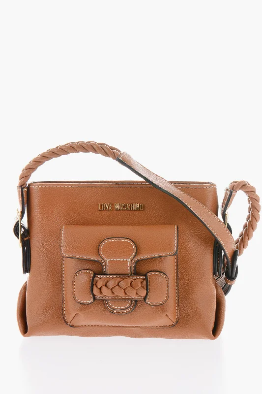 Moschino Love Faux Leather Crossbody Bag With Braided Details