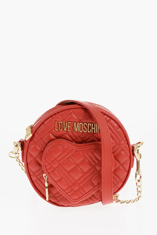 Moschino Love Round Crossbody Bag With Heart-Shaped Pocket