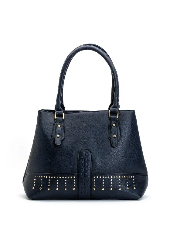 Zen Collection Studded Shopper Bag, Navy