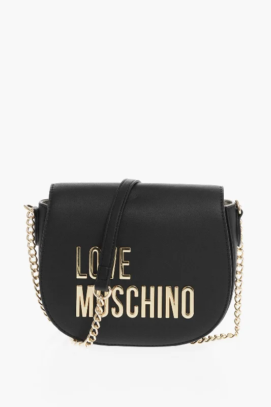 Moschino Love Faux Leather Crossbody Bag With Golden Details