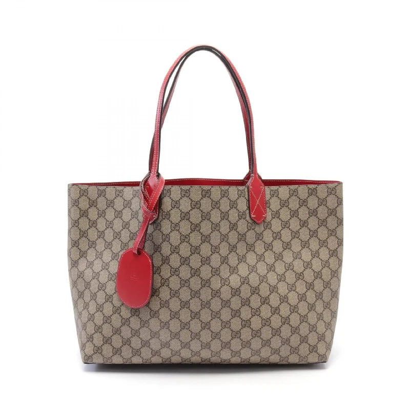 Gucci GG Supreme Tote Bag PVC Canvas Leather