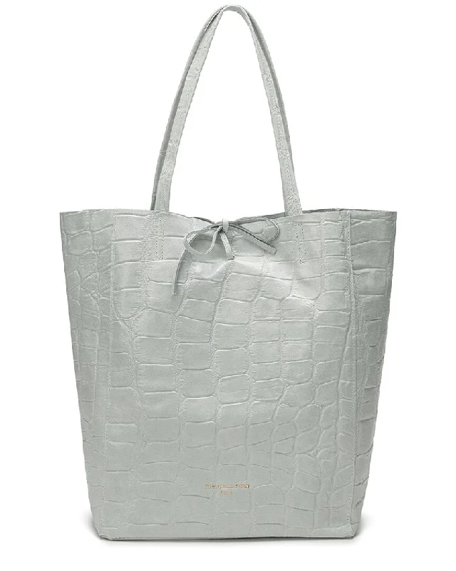 Tiffany & Fred Paris Croc-Embossed Leather Tote