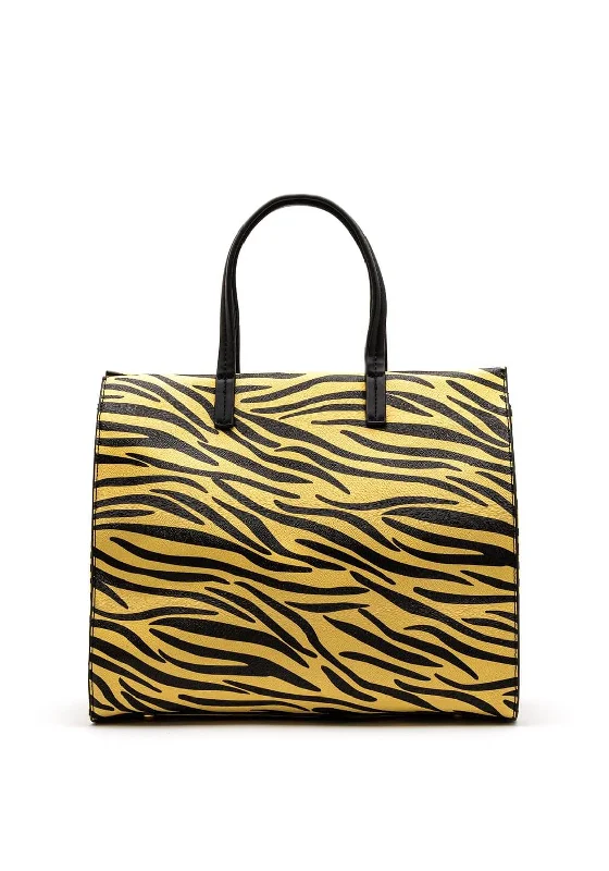 Zen Collection Zebra Print Tote Bag, Yellow