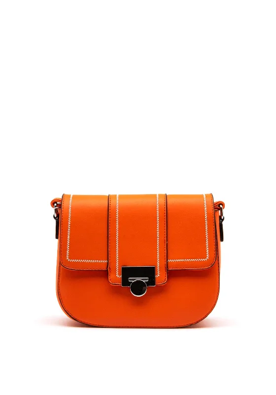 Zen Collection Flap Small Crossbody Bag, Orange