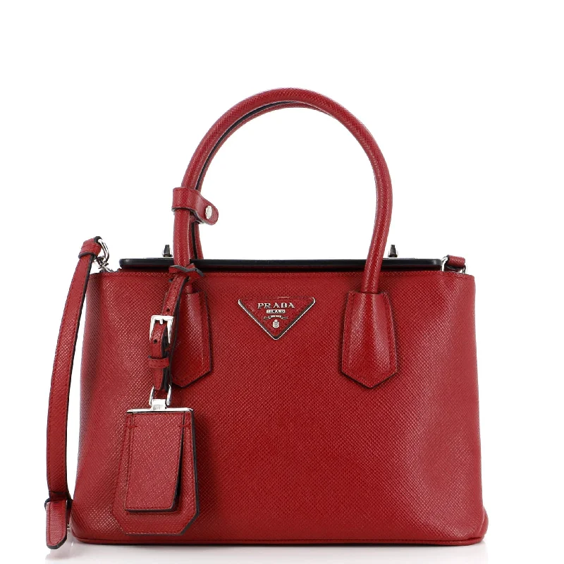 Turnlock Cuir Twin Tote Saffiano Leather Mini