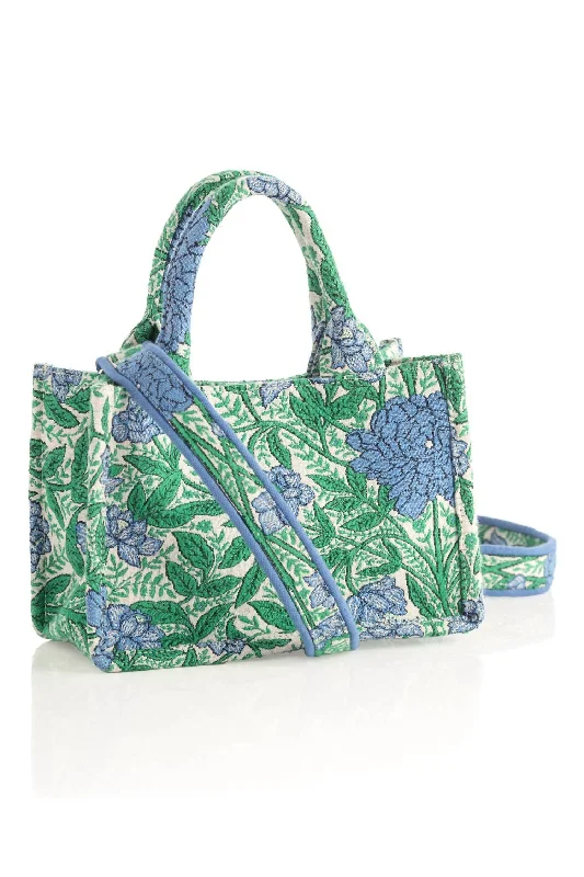 Women's Melanie Mini Floral Print Tote Bag In Green/blue