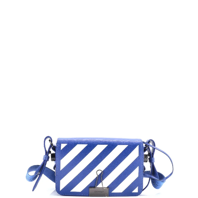 Binder Clip Flap Bag Striped Leather Mini