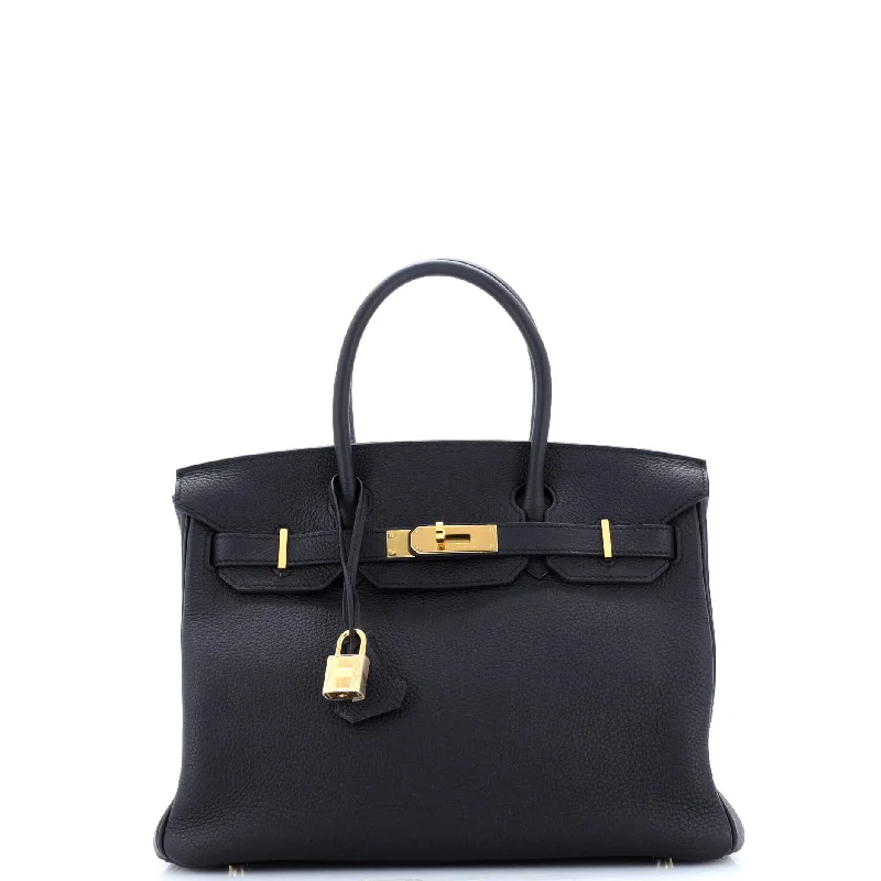 Birkin Handbag Noir Togo with Gold Hardware 30