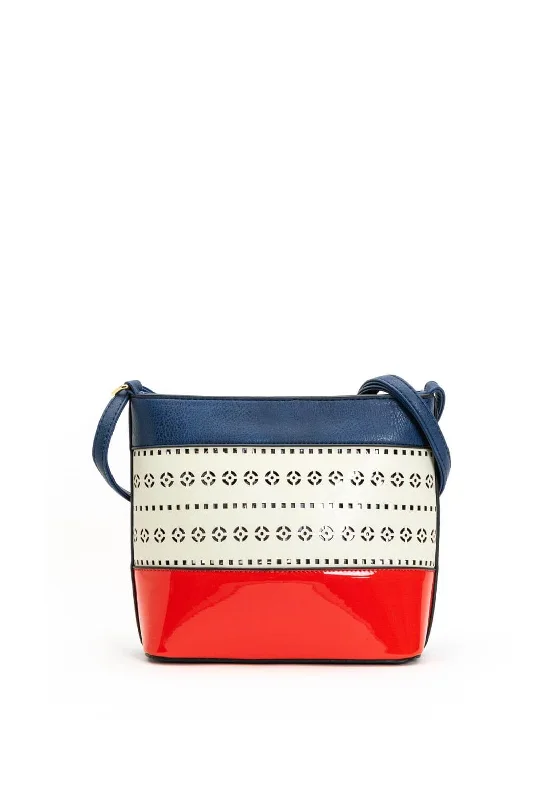 Zen Collection Perforated Print Crossbody Bag, Blue