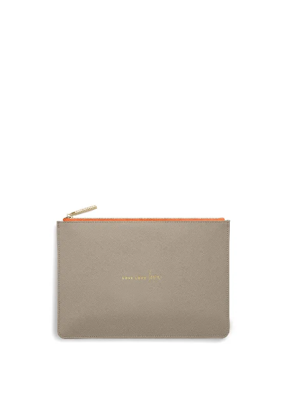 Katie Loxton Colour Pop Perfect Pouch ‘Love Love Love’, Taupe & Orange