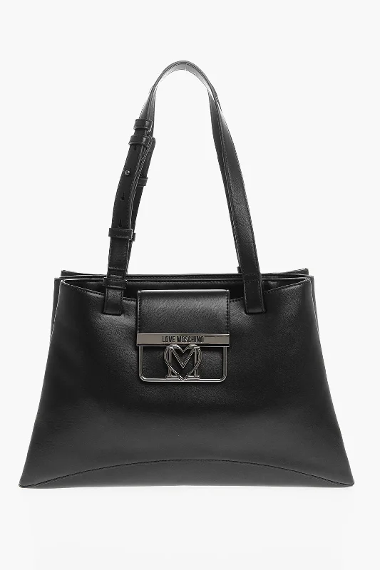 Moschino Love 3 Compartment Faux Leather Tote Bag