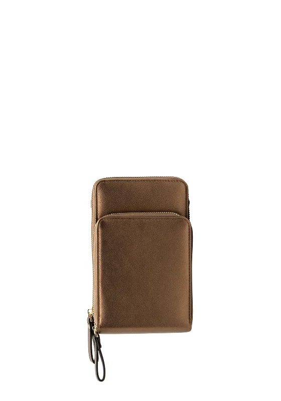 Zen Collection Phone Holder Mini Crossbody Bag, Bronze