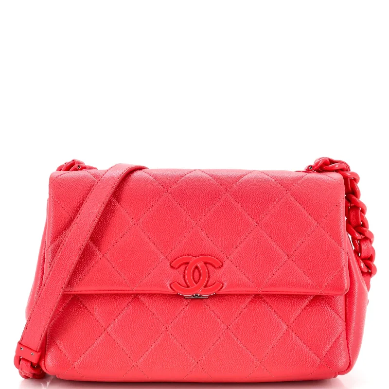 My Everything Flap Bag Quilted Caviar Medium