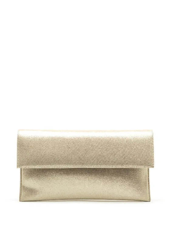 Pomares Shimmer Clutch Bag, Gold