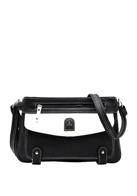 Zen Collection Contrast Small Crossbody Bag, Black & White