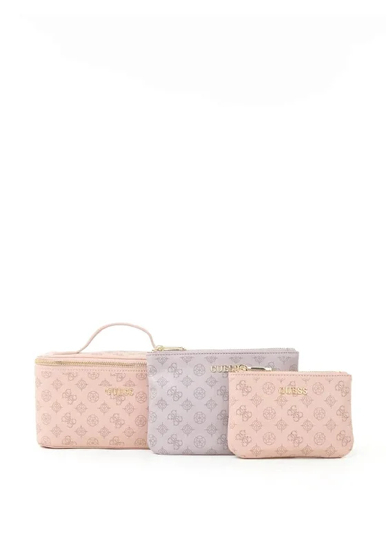 Guess Jacaline Perforated Peony Travel Bag Set, Nude