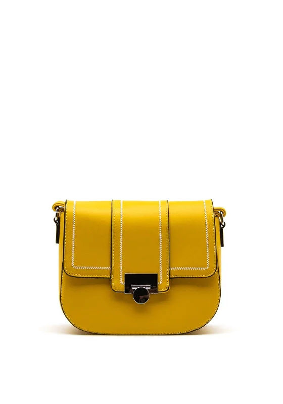 Zen Collection Flap Small Crossbody Bag, Yellow