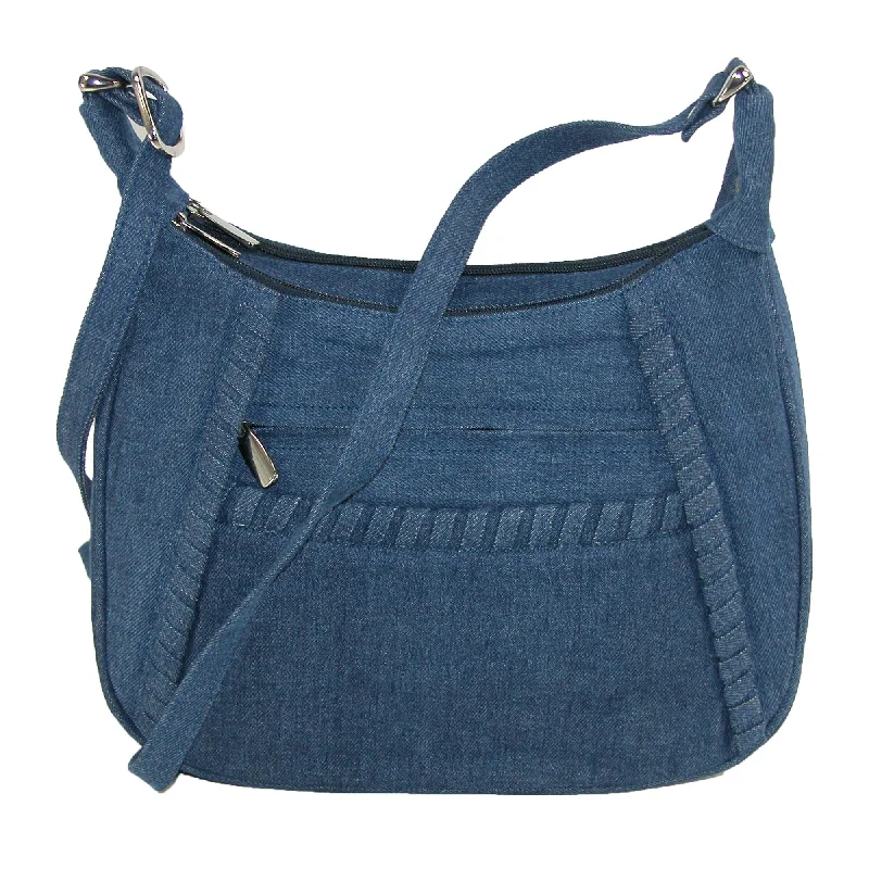 Denim Shoulder Handbag with Adjustable Strap