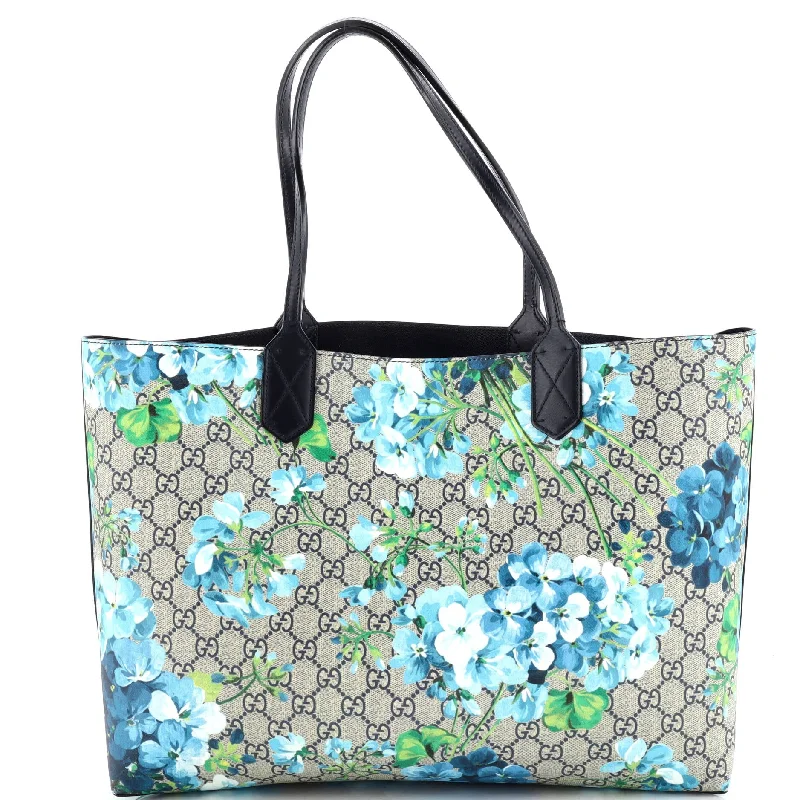 Reversible Tote Blooms GG Print Leather Medium