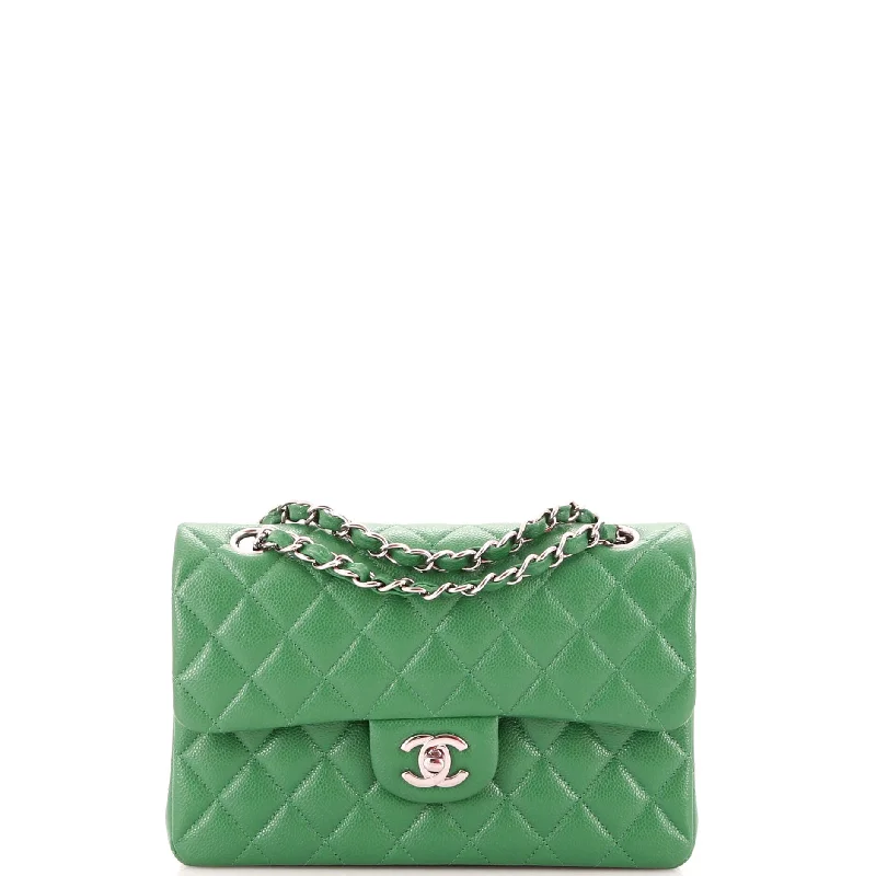 Classic Double Flap Bag Quilted Caviar Small