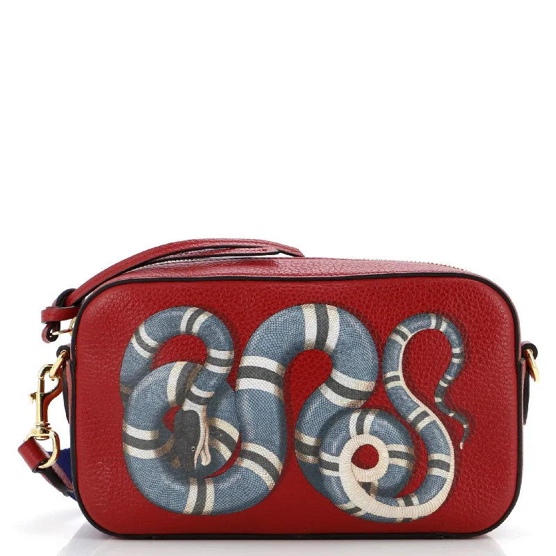 Kingsnake Double Zip Camera Bag Printed Leather