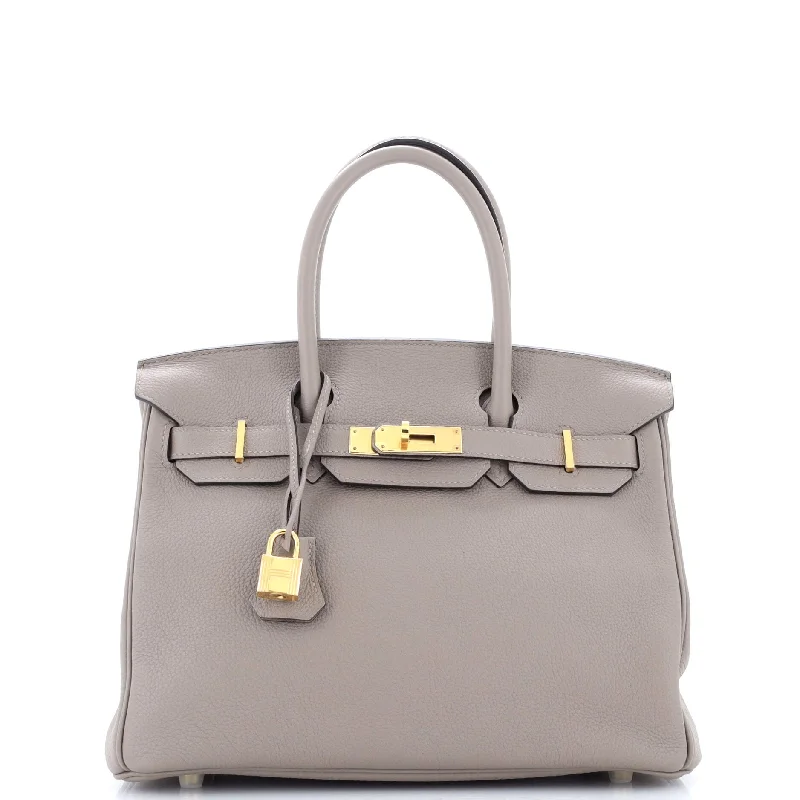 Birkin Handbag Grey Togo with Gold Hardware 30