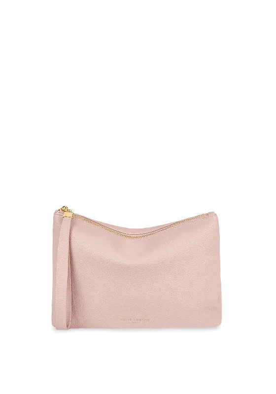 Katie Loxton Isla Pebbled Clutch Bag, Pale Pink