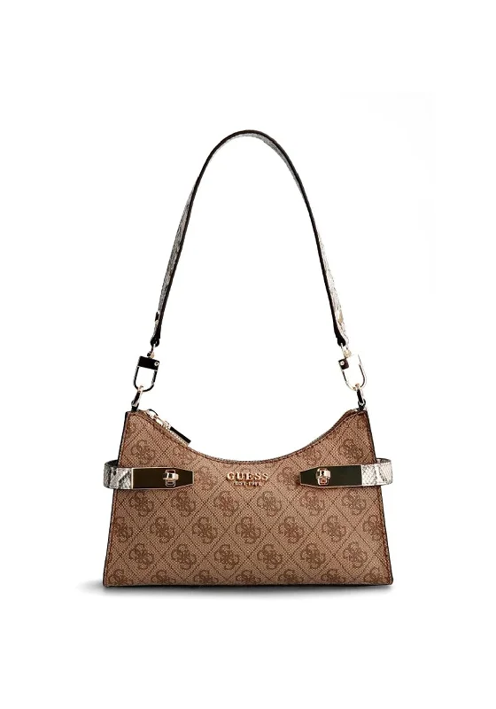 Guess Zadie Logo Mini Shoulder Bag, Beige Multi