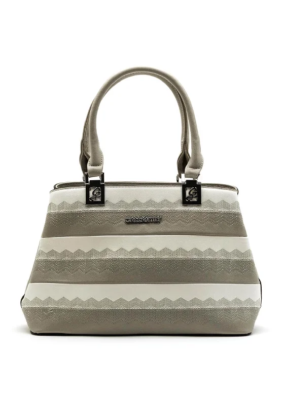 Zen Collection Two Tone Shopper Bag, Grey & White