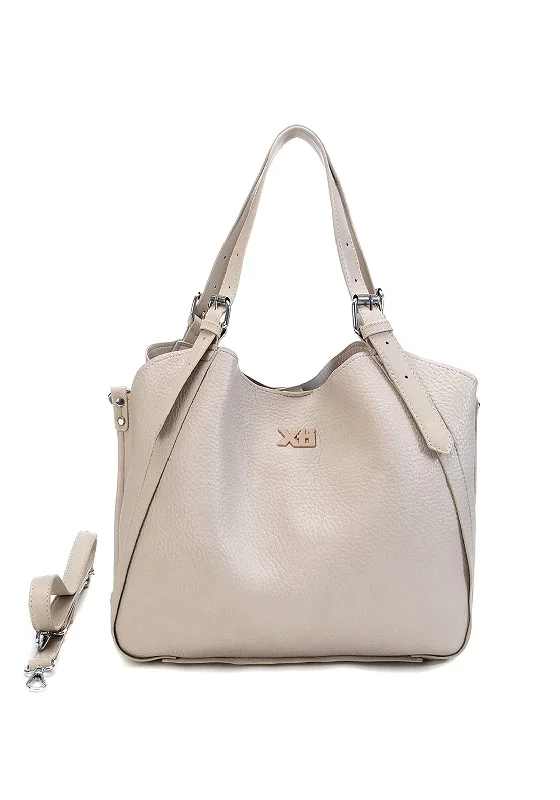 Xti Buttoned Shoulder Bag, Beige