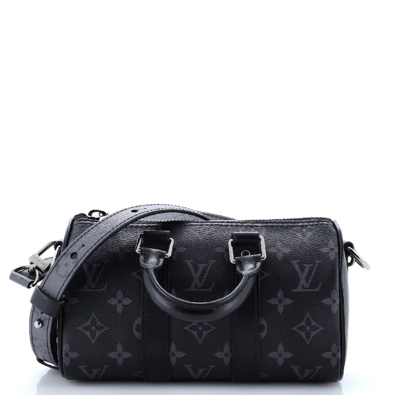 Keepall Bandouliere Bag Reverse Monogram Eclipse Canvas XS