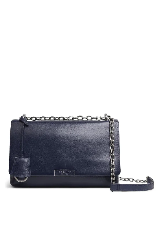 Radley Mill Bay Large Flap Over Chain Strap Bag, Navy